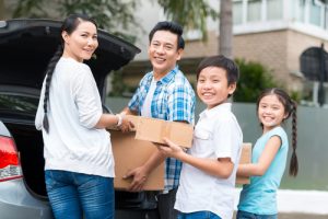 family choosing to store their belongings during their move