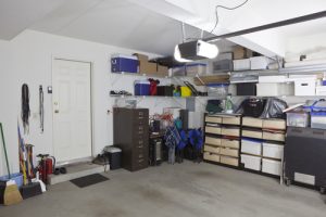 a garage using creative storage solutions