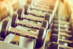 gym equipment in storage unit