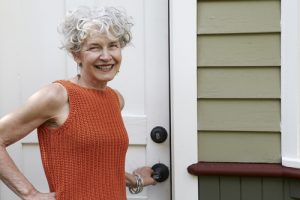 senior woman moving into smaller home