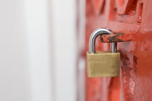 padlock on a self storage unit