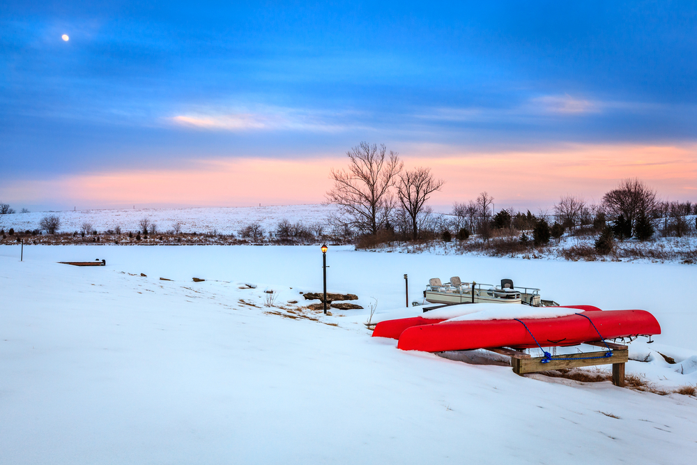 kayak getting warped in winter outside