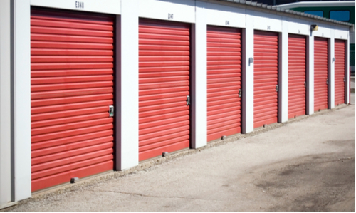 doors of self storage units