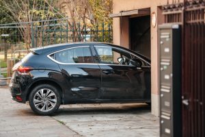 car driving into storage