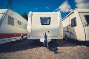 RVs & trailers parked ready for storage