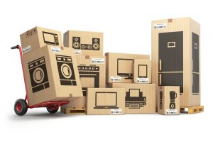 boxes of electronics in climate controlled storage