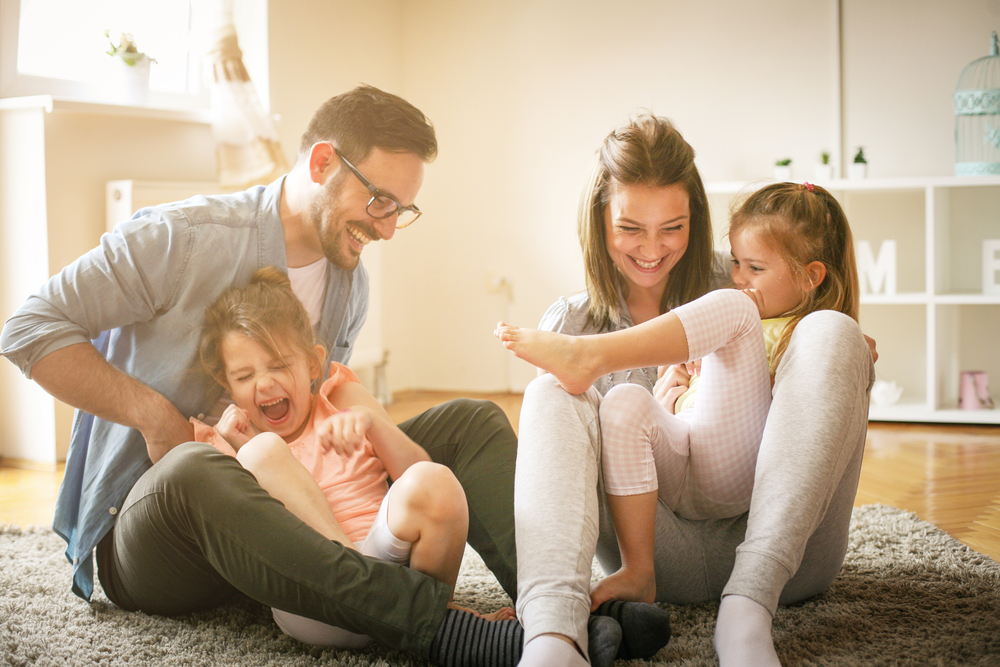 family happy in clean home